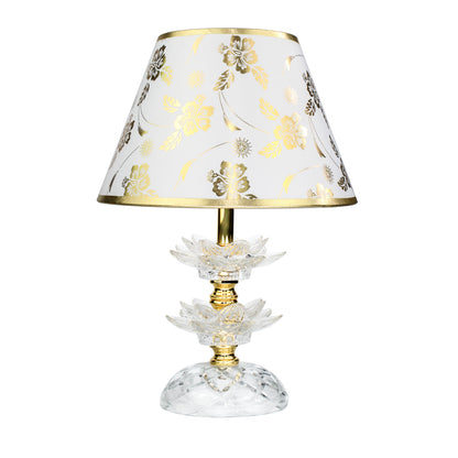 Lumetto di Vetro con paralumi mod.1003Fiori di loto lumi da comodino tavolo/lumetti in vetro