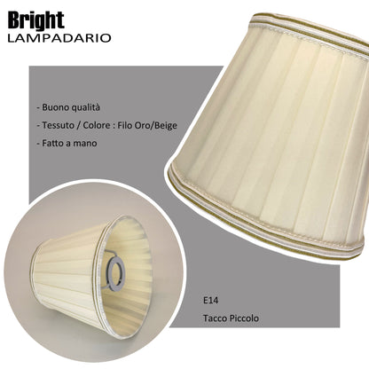 Paralume con filo bordo 15CM E14 in Tessuto Pieghettato  Paralume Ricambio Lampadario