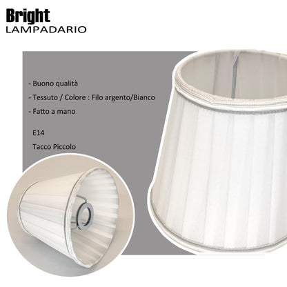 Paralume con filo bordo 15CM E14 in Tessuto Pieghettato  Paralume Ricambio Lampadario