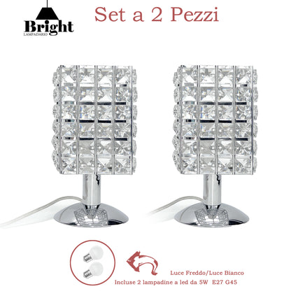 Quadratische 2 moderne Schlafzimmerleuchten/Nachttischleuchten/Glas…