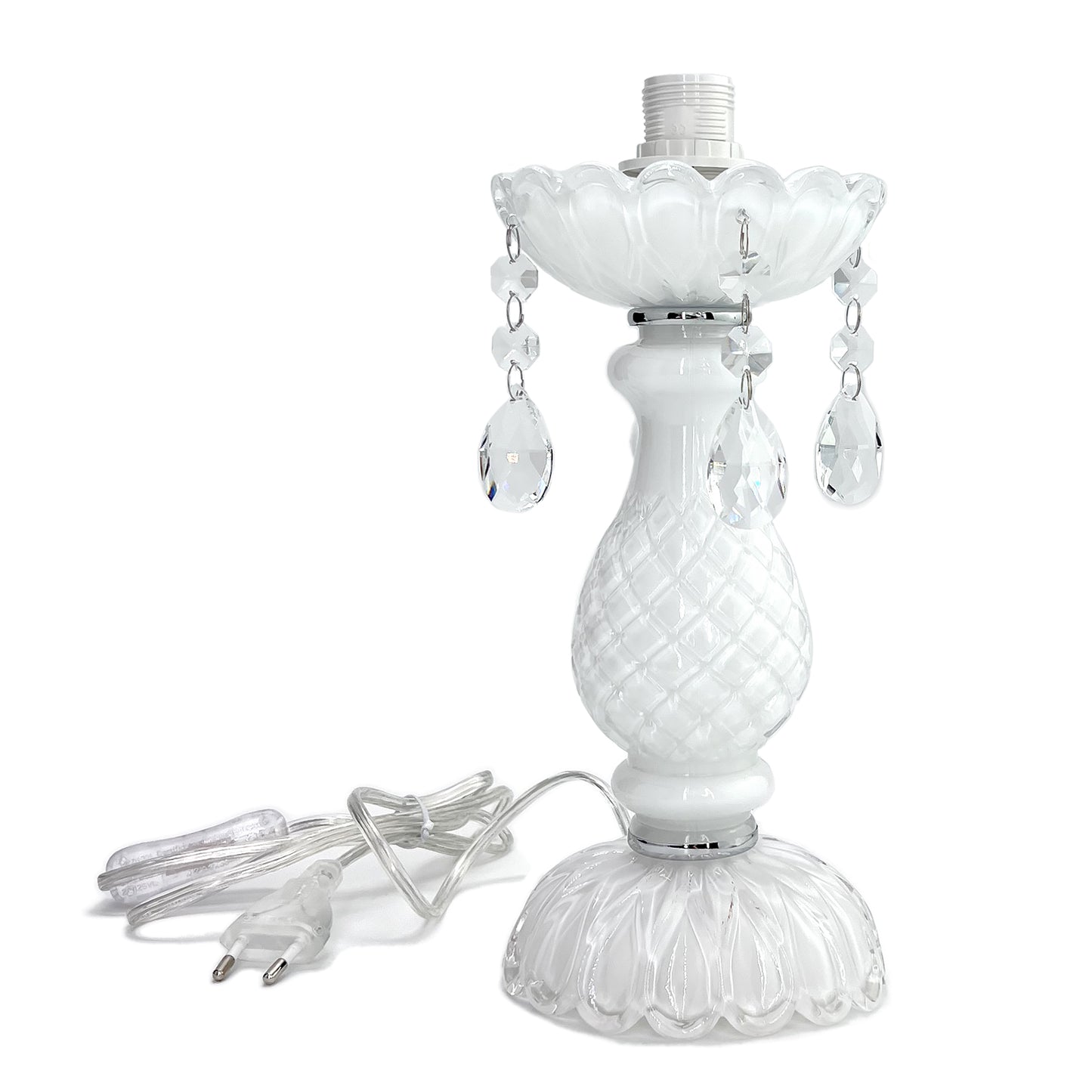 Lumetto BIANCO Tris Classico Vintage/lumi da comodino tavolo/in vetro…