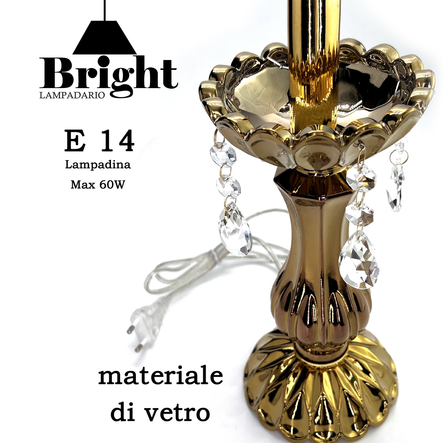 Lumetto BRONZO Tris Classico x camera da letto /lumi da comodino tavolo/in vetro…
