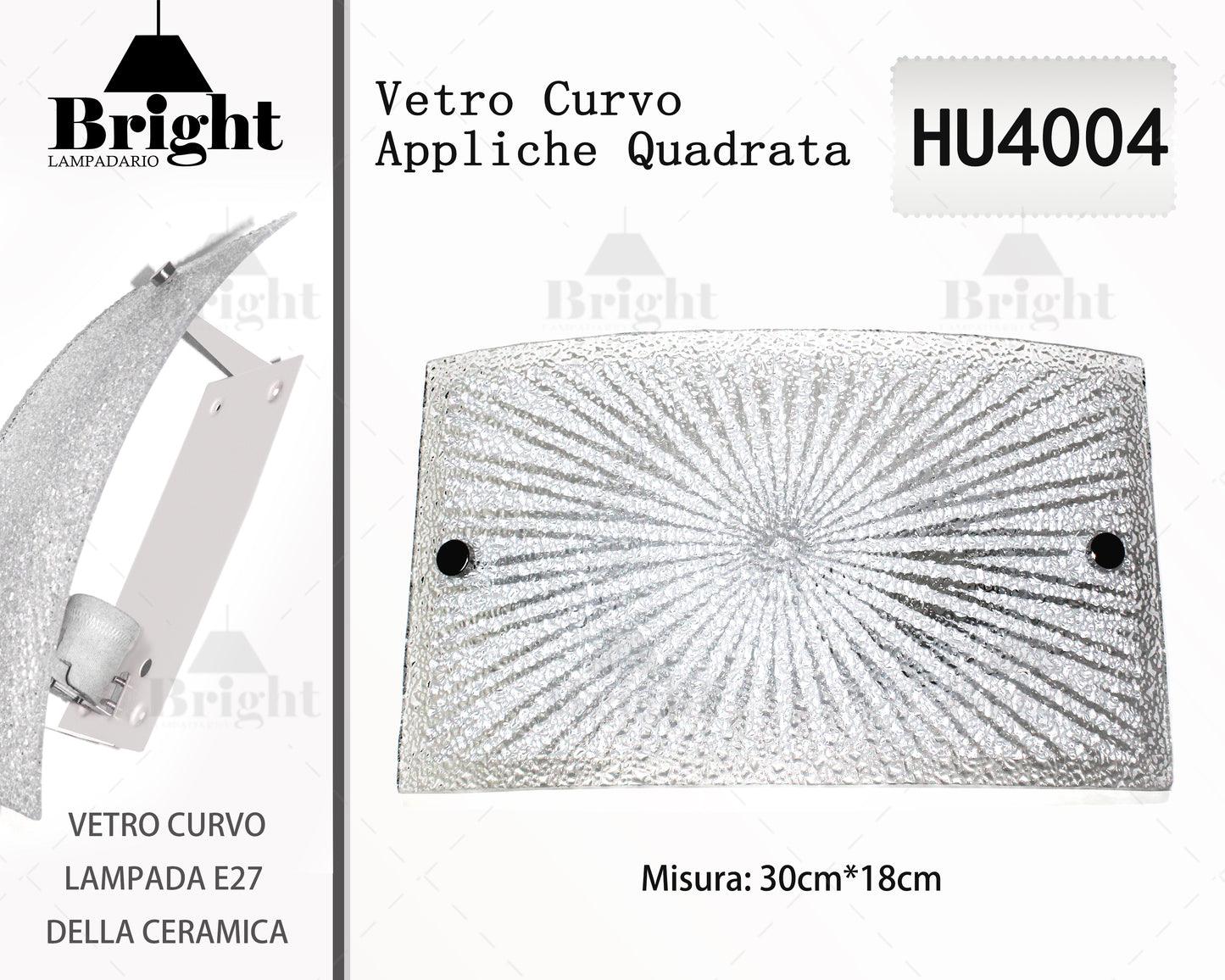 Appliche rettangolo in vetro/lampada da parete in vetro/ E27 lampada da parete