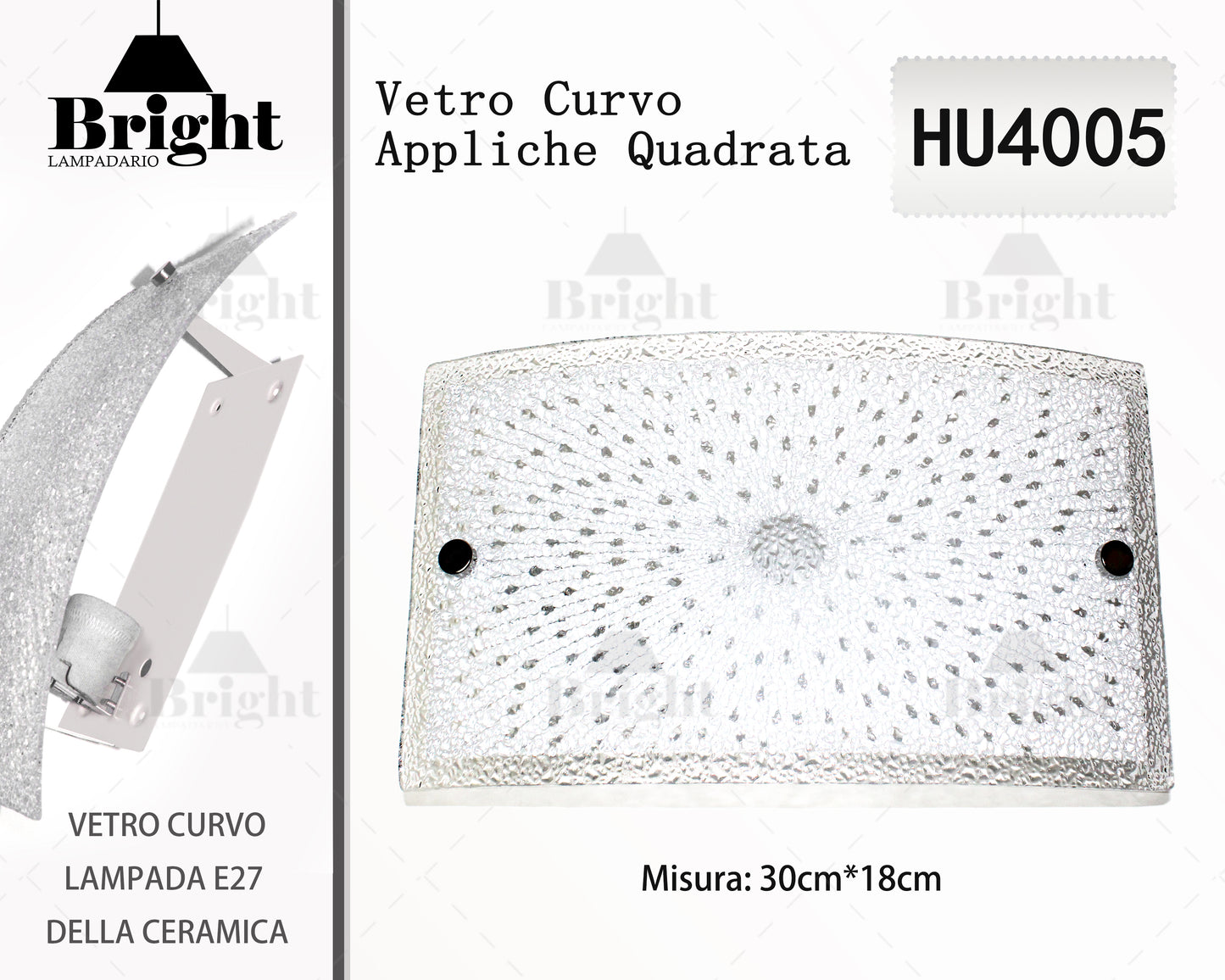 Appliche rettangolo in vetro/lampada da parete in vetro/ E27 lampada da parete