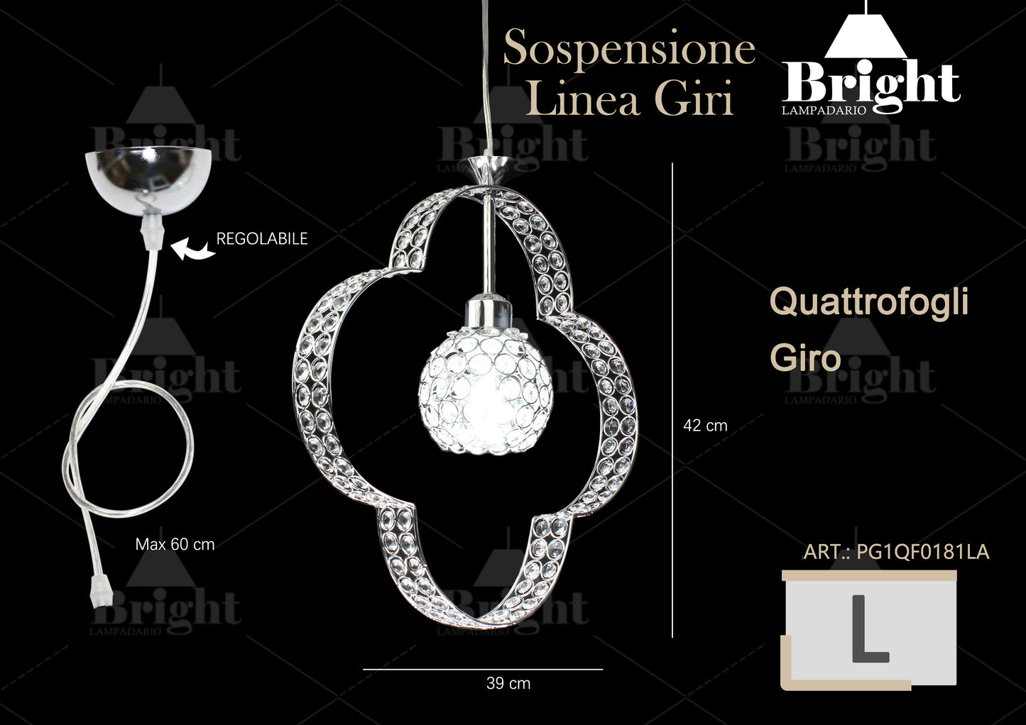 Sospensione Elegante Lampadario a Quadrifoglio Giro E27 Lampada /sospensione in alluminio Argento/oro