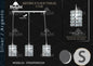 Sospensione Lampadario a Base orizzontale x isola/tavolo Lampade  in alluminio Argento/oro
