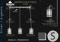 Sospensione Lampadario a Base orizzontale x isola/tavolo Lampade  in alluminio Argento/oro