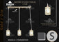 Sospensione Lampadario a Base orizzontale x isola/tavolo Lampade  in alluminio Argento/oro