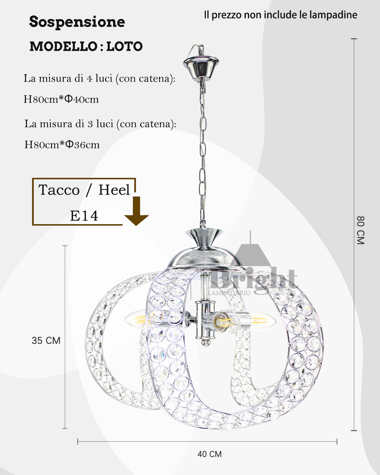Sospensione Elegante Lampadario LOTO a isola da cucina Lampade a sospensione E14 Lampada a sospensione in alluminio Argento/oro