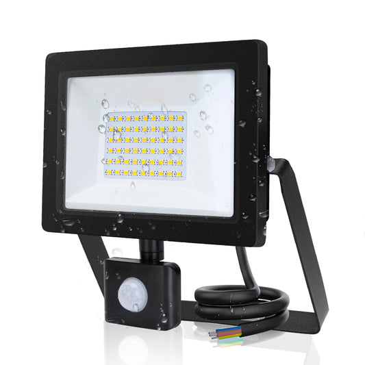 Faretto con Sensore di Movimento,30W 2700 Lumen Proiettore Faretto da Esterno ,ImpermeabileBianco Freddo 6400K