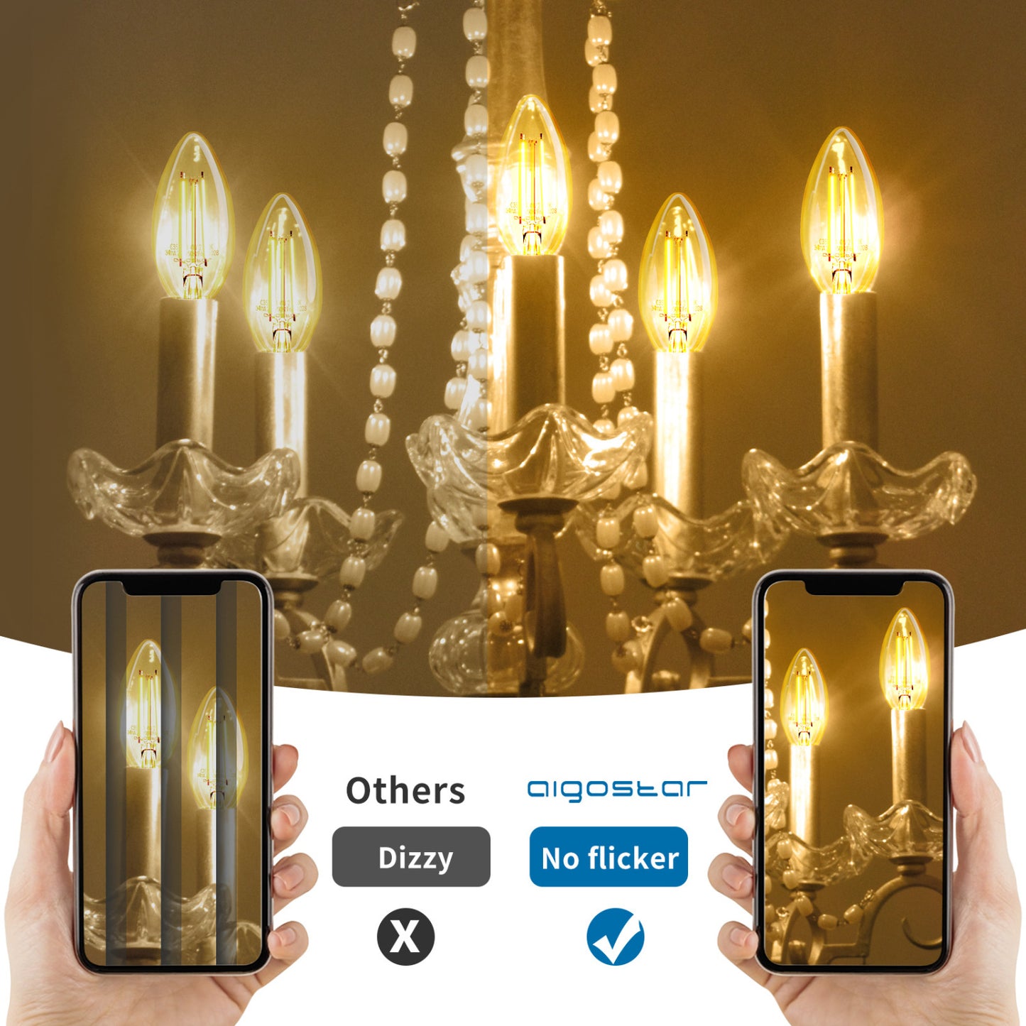 Lampadina LED E14 C35 4W (40W), 470 Lumen, Luce Fredda 6500K,Trasparente Lampadine LED