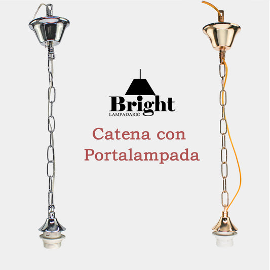 Catena con la portalampada E27 argento e oro/Accessori di lampadario