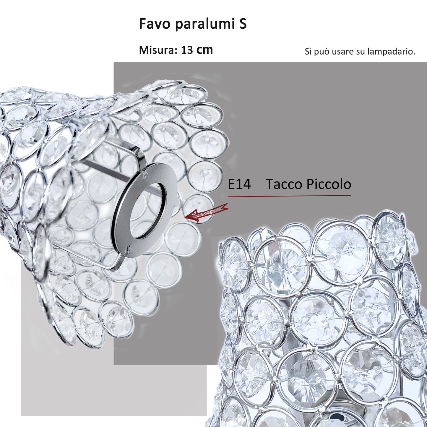 Paralumi Favo S colore argento 13cm x Lampadario modello  E14