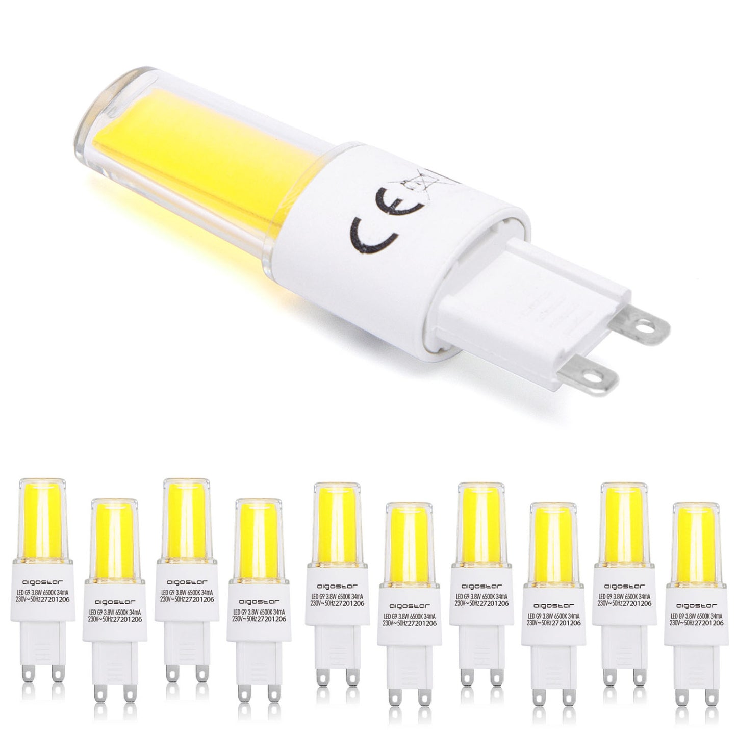 Lampadina LED G9,3.8W (equivalente alogeno 40W), 470LM, 360°, 3000K luce calda. Lampadina LED senza sfarfallio, non dimmerabili