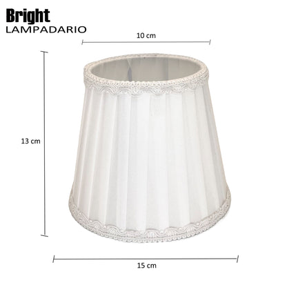 Paralume 15CM E14 modello classico in Tessuto Pieghettato Ricambio Lampadario