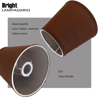Paralumi liscio multicolori misura 15cm E14 per Lampadario Paralume in Tessuto Rigida