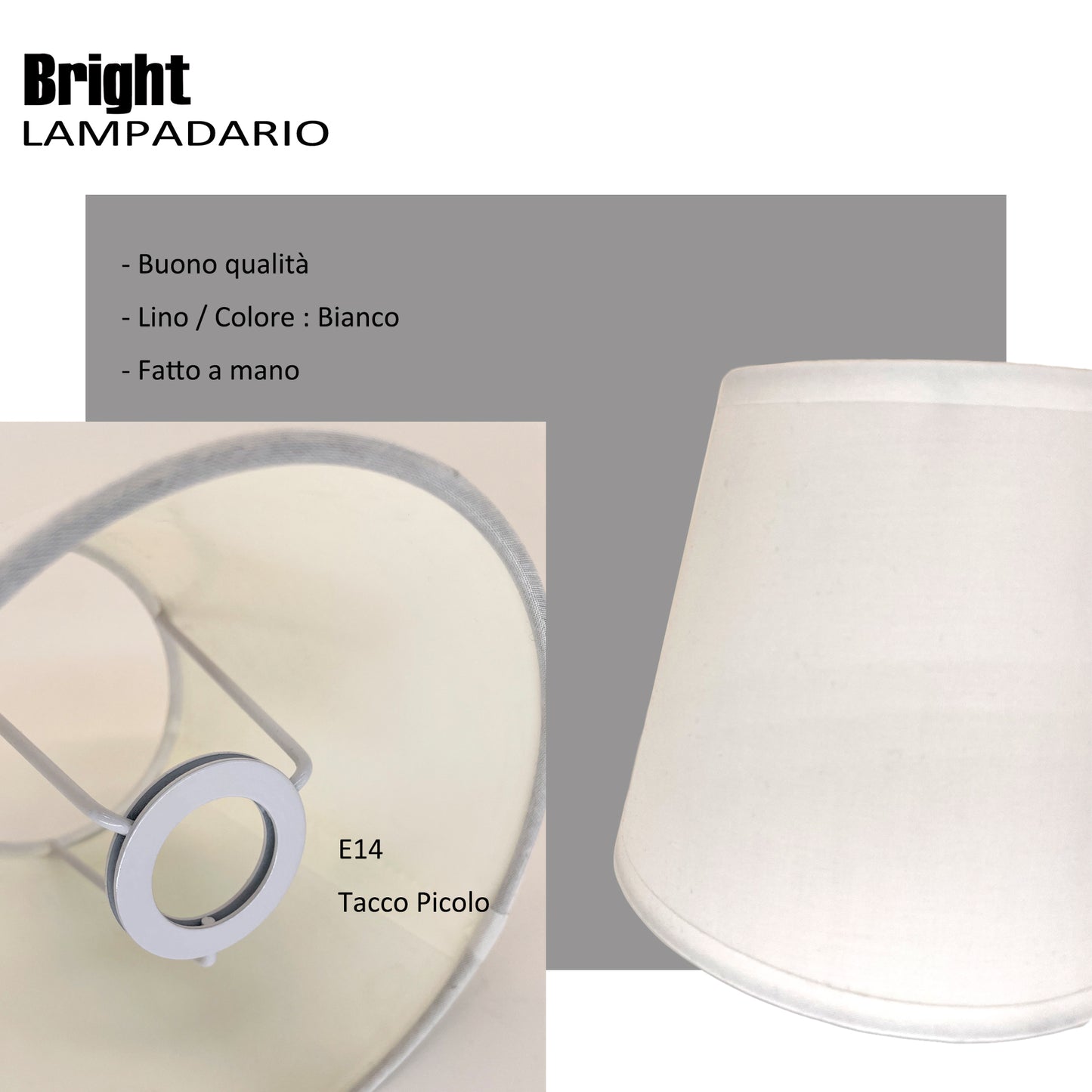 Paralumi liscio multicolori misura 15cm E14 per Lampadario Paralume in Tessuto Rigida