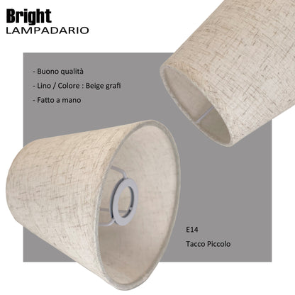 Paralumi liscio multicolori misura 15cm E14 per Lampadario Paralume in Tessuto Rigida