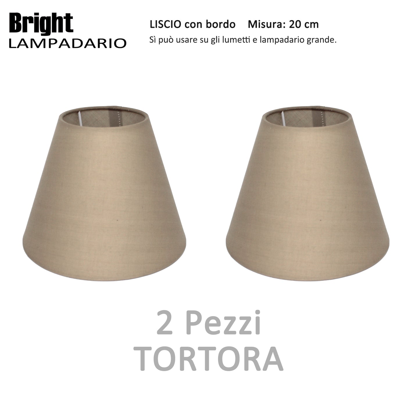 Cupola liscia misura 20cm per Lumetti, Cupola in Tessuto rigida/Paralumi E14