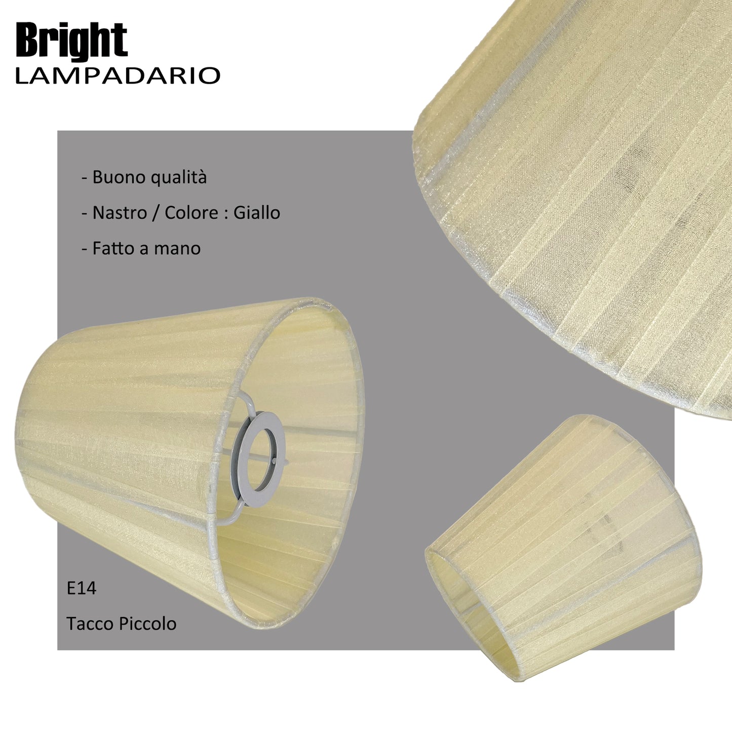 Paralumi natro misura 15cm per Lampadario, Set a 3/6 Paralume in Tessuto Paralume E14