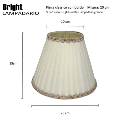 Classico Cupola misura 20cm E14 in Tessuto Pieghettato Paralumi x lumetti