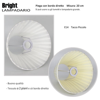 Kuppel mit direktem Rand Größe 20 cm E14 für Kronleuchter, Set mit 2 Kuppeln in Stofflampenschirmen E14