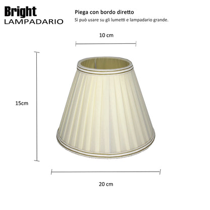 Kuppel mit direktem Rand Größe 20 cm E14 für Kronleuchter, Set mit 2 Kuppeln in Stofflampenschirmen E14