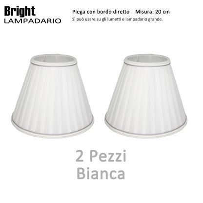 Kuppel mit direktem Rand Größe 20 cm E14 für Kronleuchter, Set mit 2 Kuppeln in Stofflampenschirmen E14