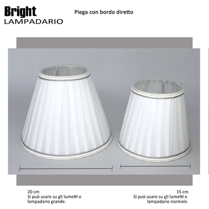 Kuppel mit direktem Rand Größe 20 cm E14 für Kronleuchter, Set mit 2 Kuppeln in Stofflampenschirmen E14
